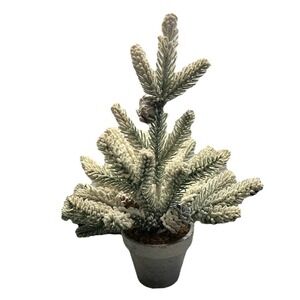 Threshold Flocked Pine‎ Tree Tabletop Decor Silver Pot 11 Inch Winter Greenery